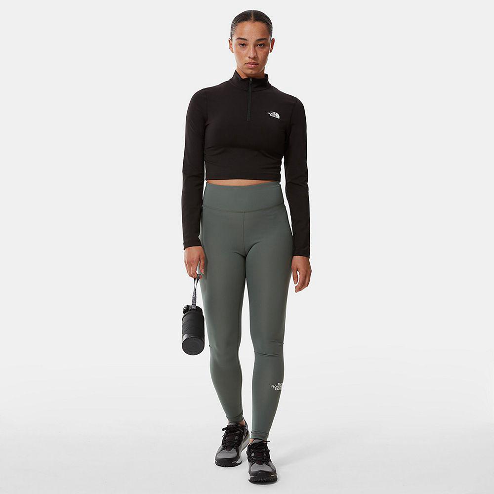 The North Face High-Waisted Γυναικεια Κολάν - Πρασινο (USTZ92041)